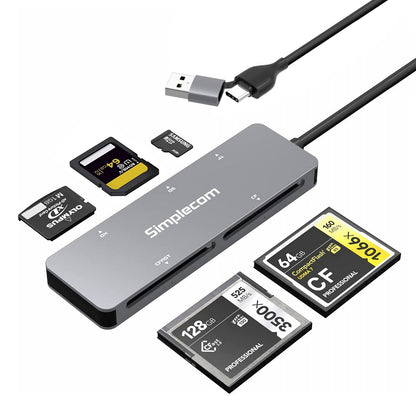 Simplecom CR407 5-Slot SuperSpeed USB 3.0 and USB-C to CFast/CF/XD/SD/MicroSD Ca image 1