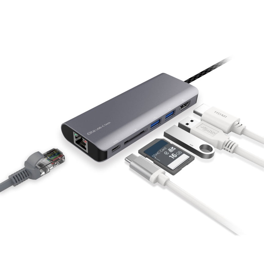 mbeat®  'Elite' USB Type-C Multifunction Dock - USB-C/4k HDMI/LAN/Card Reader/A image 1