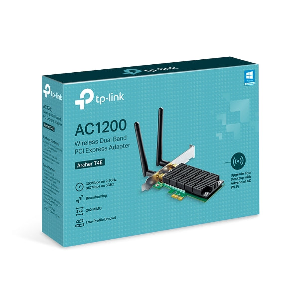 TP-Link Archer T4E AC1200 Wireless Dual Band PCIe Adapter, 867Mbps @ 5Ghz, 300Mb image 0
