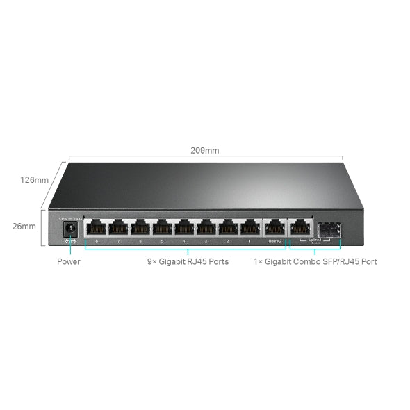 TP-Link TL-SG1210MPE 10-Port Gigabit Easy Smart Switch with 8-Port PoE+PORT: 8× image 3