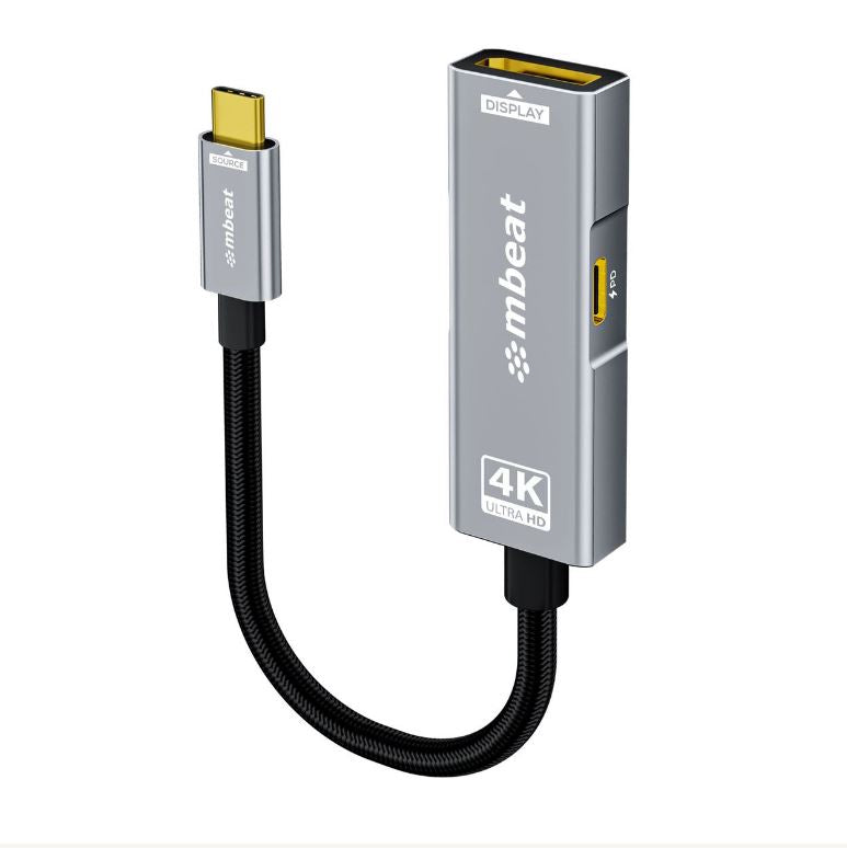 mbeat Tough Link USB-C to DP Adapter with 100W PD - Space Grey 4K (3840 x 2160) image 0