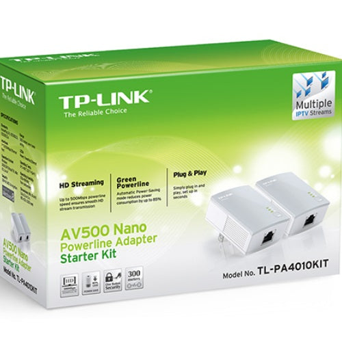 TP-Link TL-PA4010 KIT AV600 Powerline Ethernet Adapter Starter Kit 600Mbps HomeP image 2