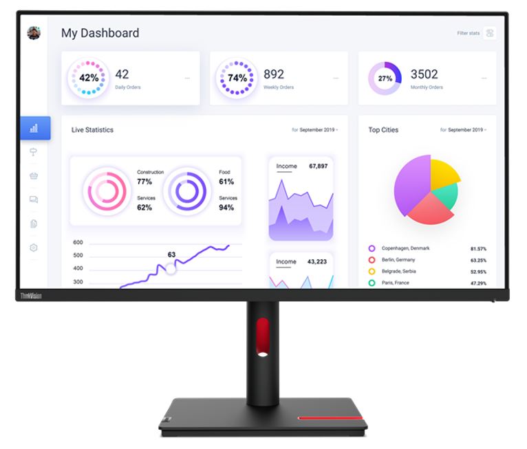 LENOVO ThinkVision T32p-30 31.5'/32' UHD Monitor IPS 4K 3840x2160 16:9 Anti-Glar image 0