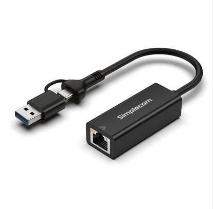 Simplecom NU315C SuperSpeed USB-C and USB-A to Gigabit Ethernet Adapter image 1