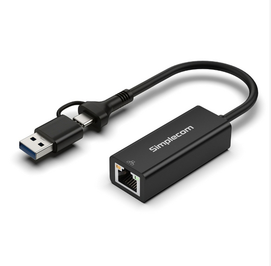 Simplecom NU315C SuperSpeed USB-C and USB-A to Gigabit Ethernet Adapter image 1