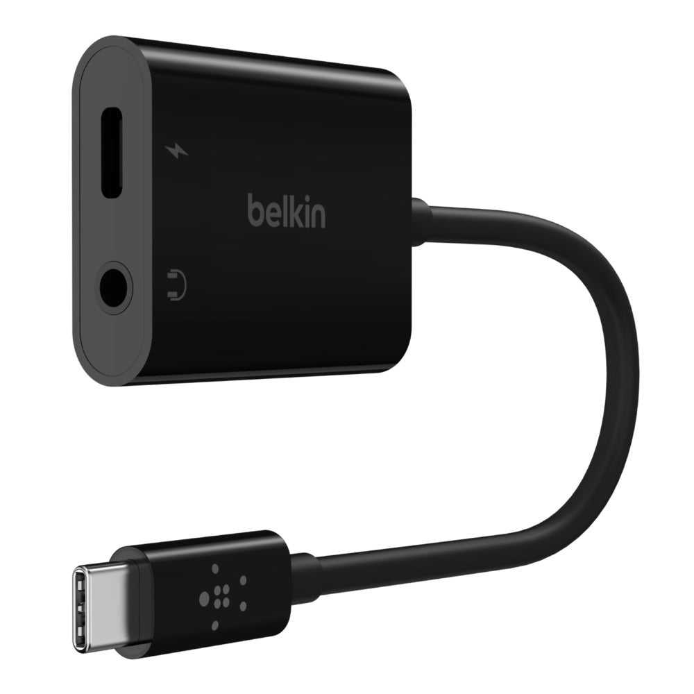 Belkin RockStar 3.5mm Audio + USB-C Charge Adapter - Black(NPA004btBK), 60W PD, image 0
