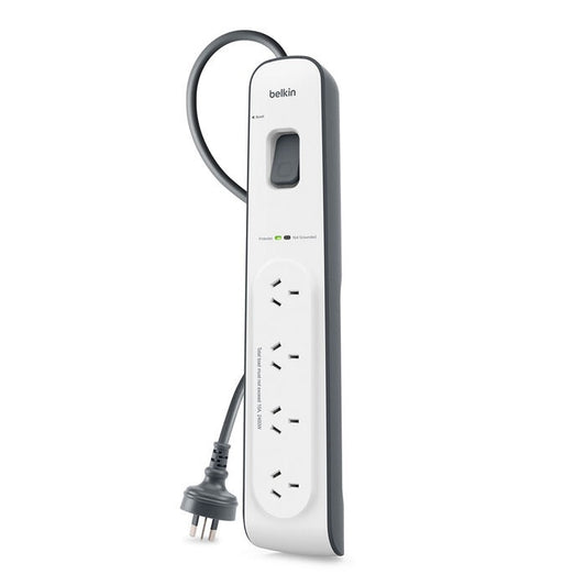 Belkin BSV400 4-Outlet 2-Meter Surge Protection Strip,  Protects Against Spikes image 1