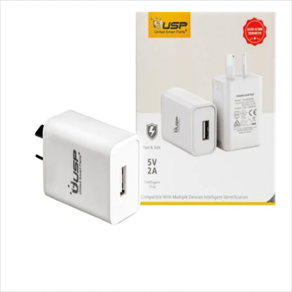 USP 10W USB-A Fast Wall Charger White - Intelligent Chip, Smart Charging, Output image 1