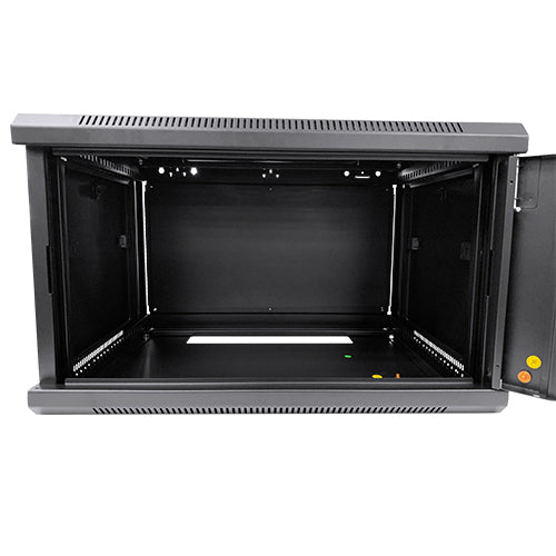 LDR Assembled 6U Wall Mount Cabinet (600mm x 450mm) Glass Door - Black Metal Con image 1