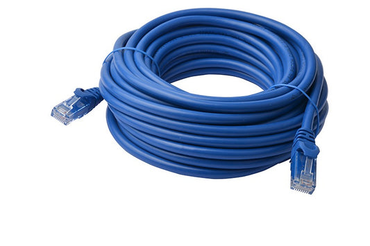 8Ware CAT6A Cable 15m - Blue Color RJ45 Ethernet Network LAN UTP Patch Cord Snag image 1
