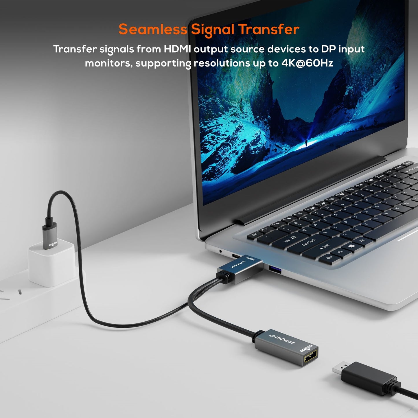 mbeat Tough Link HDMI to DisplayPort Adapter with USB Power  Seamless Signal Tra image 1