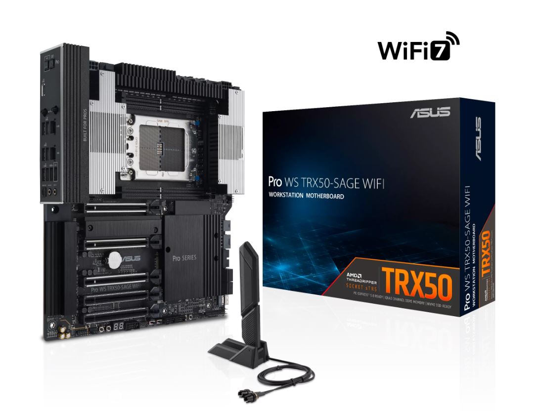 ASUS AMD PRO WS TRX50-SAGE WIFI CEB Workstation Motherboard, PCIe 5.0 x16, PCIe image 0