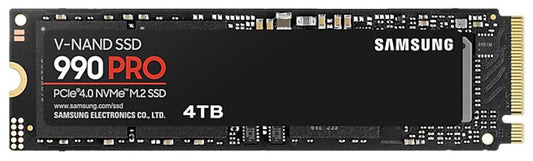 Samsung 990 Pro 4TB Gen4 NVMe SSD 7450MB/s 6900MB/s R/W 1600K/1550K IOPS 2400TBW image 0