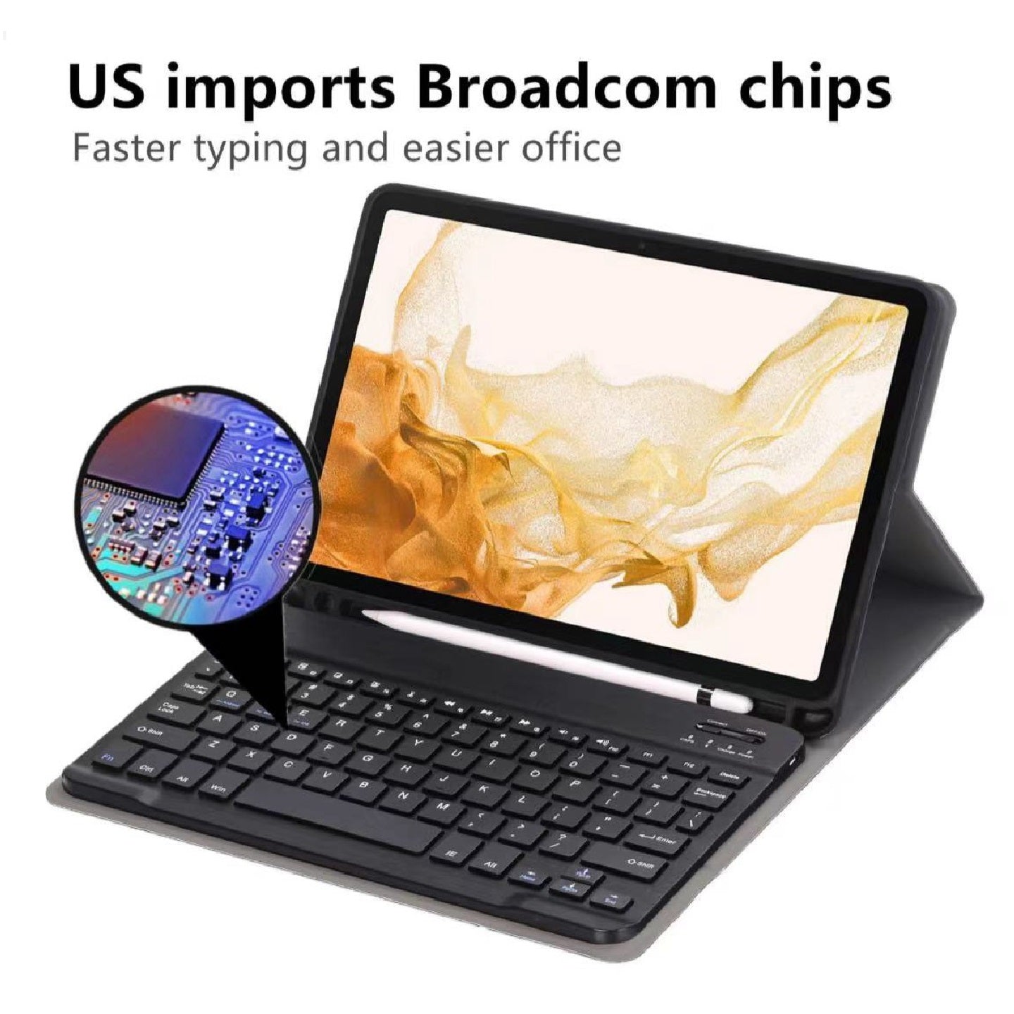 Generic Samsung Galaxy Tab A9+ (11') Keyboard Case Black - Magnetic, PU Leather image 0