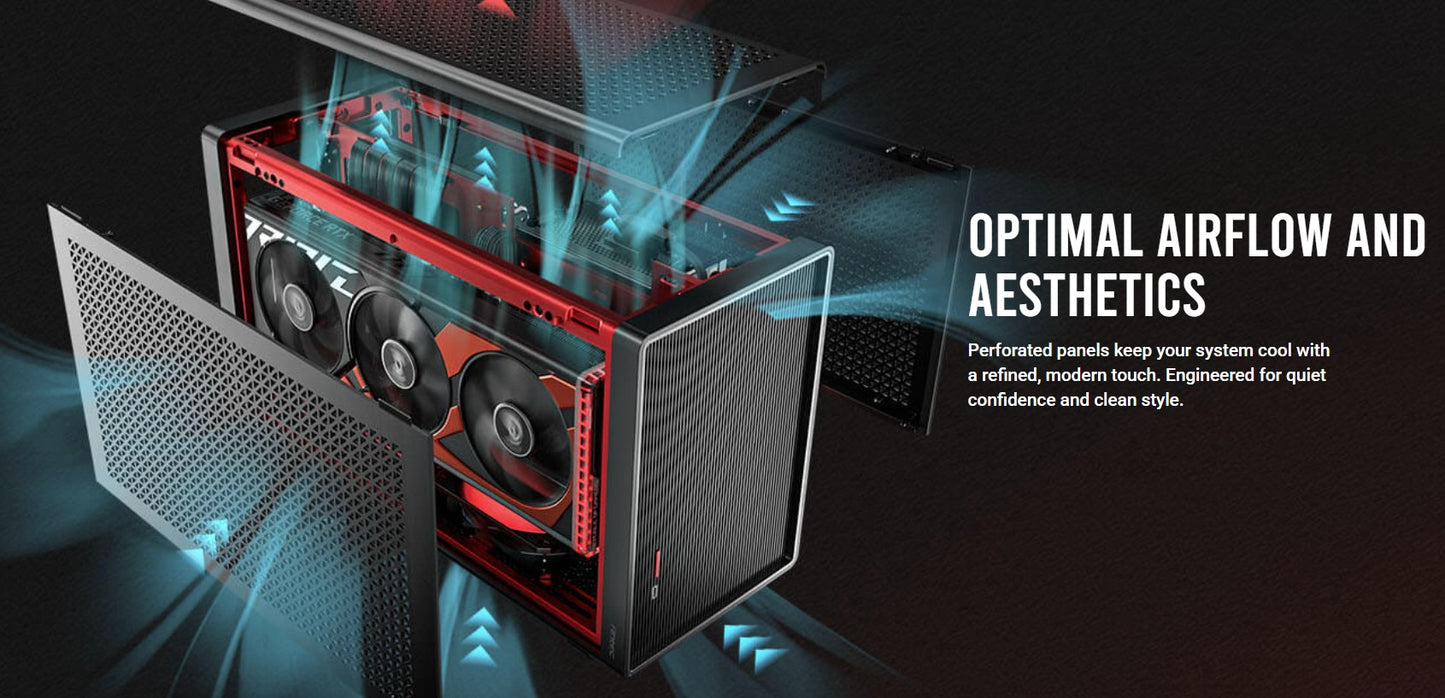 Antec Performance 1 M Black Mini-ITX Refined Aluminum Finish,  USB 3.1 Type-C, P image 1