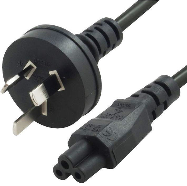 8ware AU Power Lead Cord Cable 2m - 3-Pin to Cloverleaf Plug IEC 320-C5 Mickey T image 0