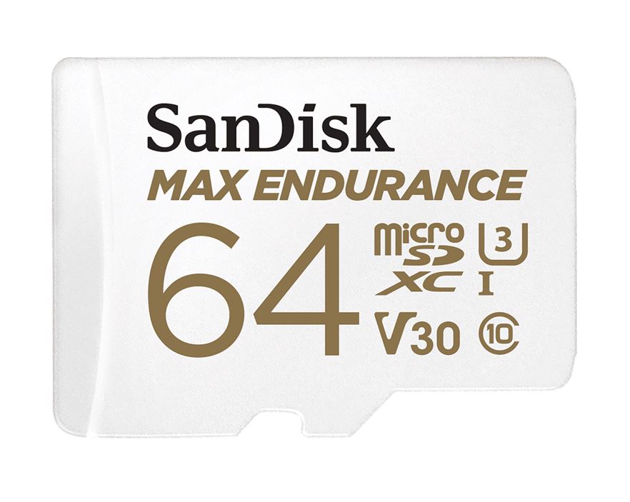 SanDisk Max Endurance 64GB microSD 100MB/s 40MB/s 20K hrs 4K UHD C10 U3 V30 -40? image 0