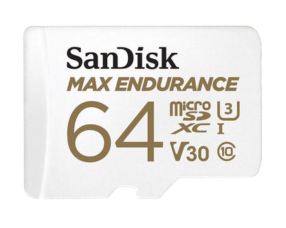 SanDisk Max Endurance 64GB microSD 100MB/s 40MB/s 20K hrs 4K UHD C10 U3 V30 -40? image 0