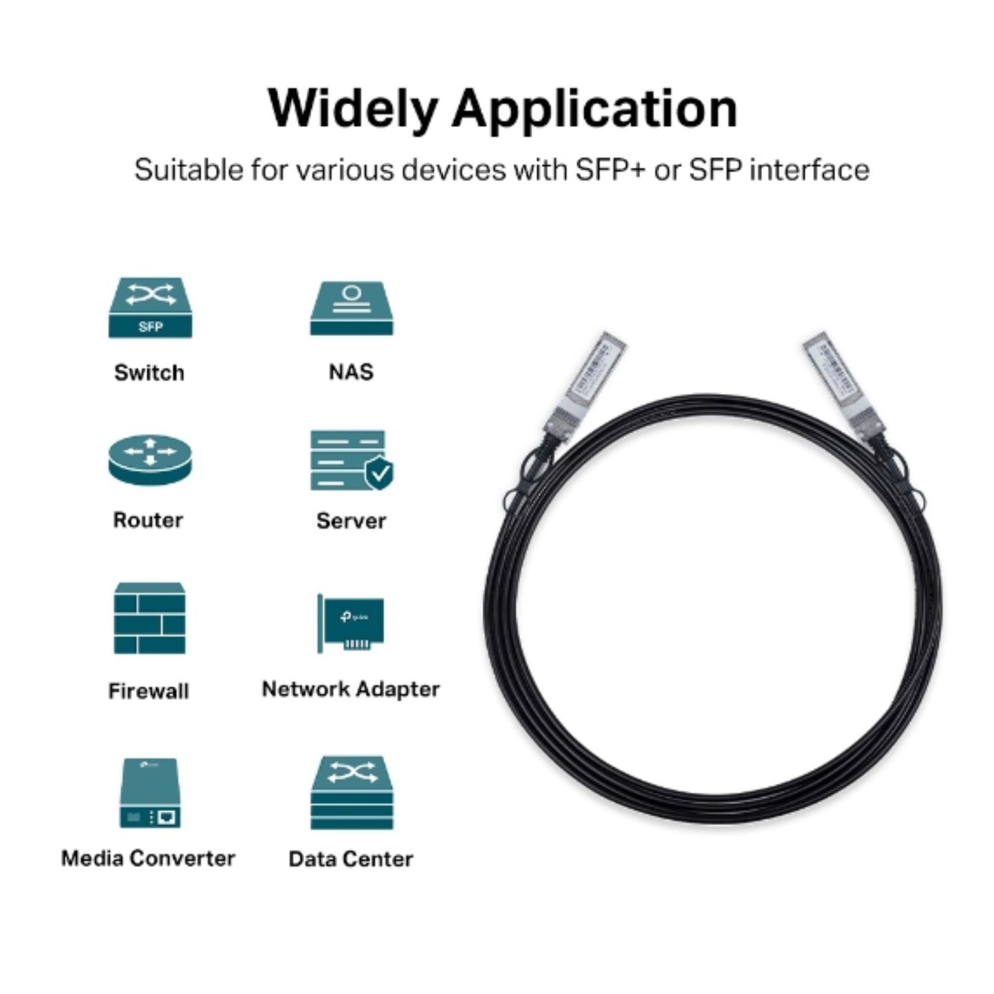 TP-Link SM5220-3M 3 Meter 10G SFP+ Direct Attach Cable, Drives 10 Gigabit Ethern image 3