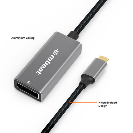 mbeat Elite USB-C to Display Port Adapter  -Converts USB-C to DisplayPort female image 1