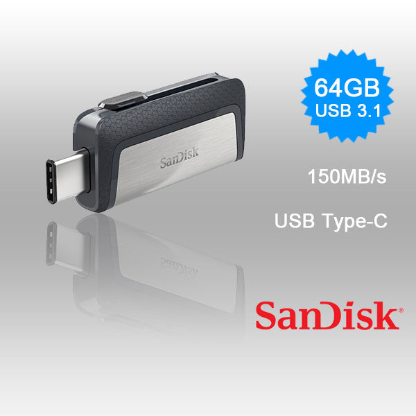 SanDisk Ultra Dual Drive 64GB USB-C & USB-A Flash Drive (SDDDC2-064G)